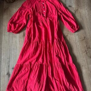 Pomander Place by Tuckernuck Red Mabel Tiered Maxi Dress Size M